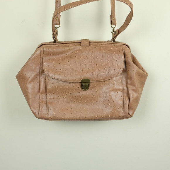 Kimchi Blue Handbags - Kimchi blue Brown Mock Ostrich Skin Satchel